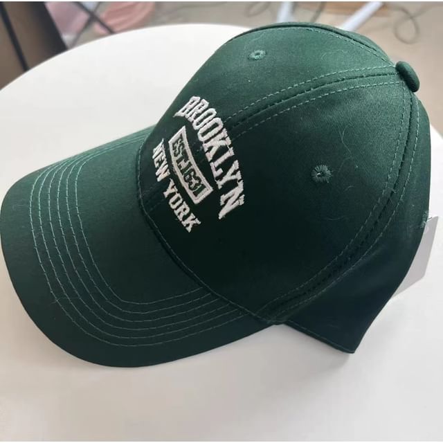 Lettering Embroidered Cap