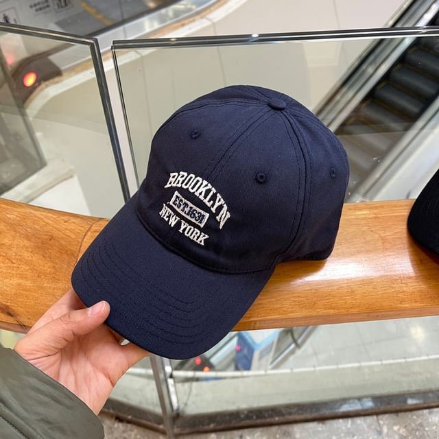 Lettering Embroidered Cap