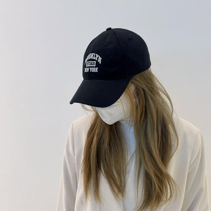 Lettering Embroidered Cap