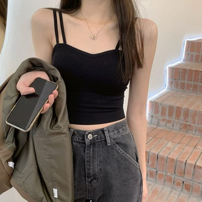 Top Strappy Plain Crop