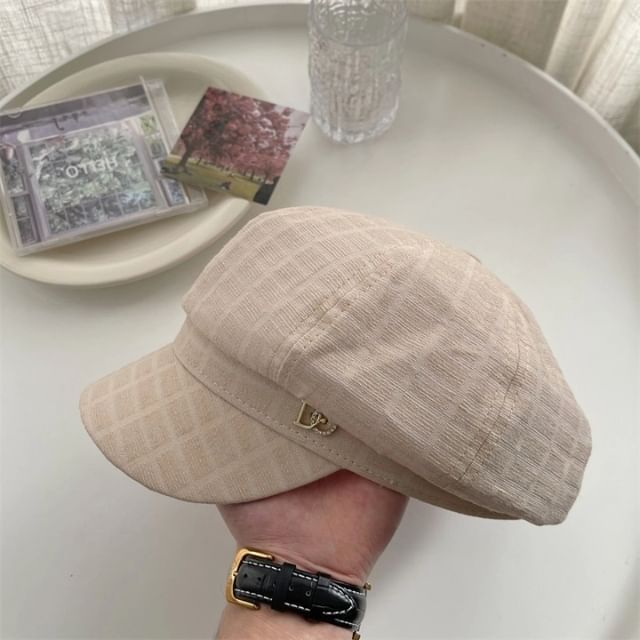 Plain Rhinestone Accent Newsboy Cap