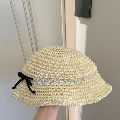 Accent Hat Bucket Woven Bow