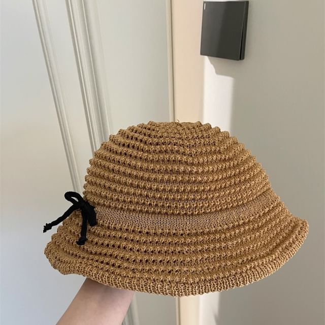 Accent Hat Bucket Woven Bow