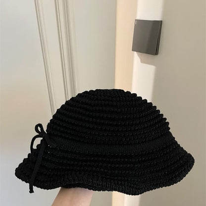 Accent Hat Bucket Woven Bow