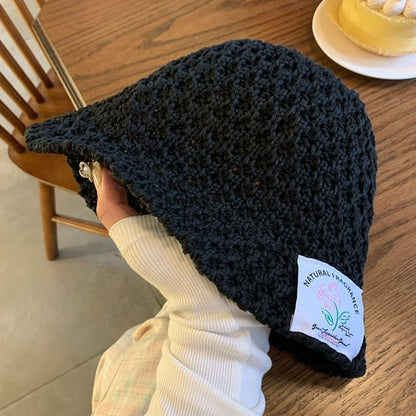 Applique Woven Cloche Hat