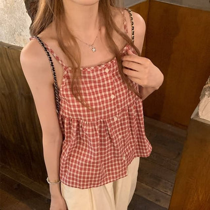 Plaid Camisole Top