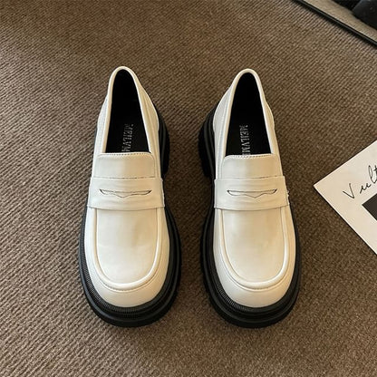Faux Loafers Leather Platform