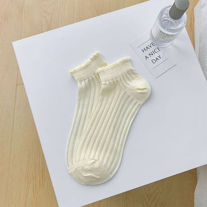 Plain Ribbed Sheer Ankle Socks