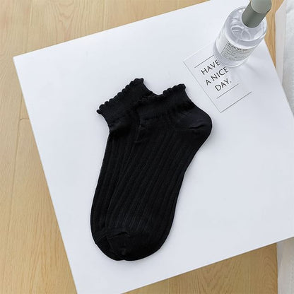 Plain Ribbed Sheer Ankle Socks