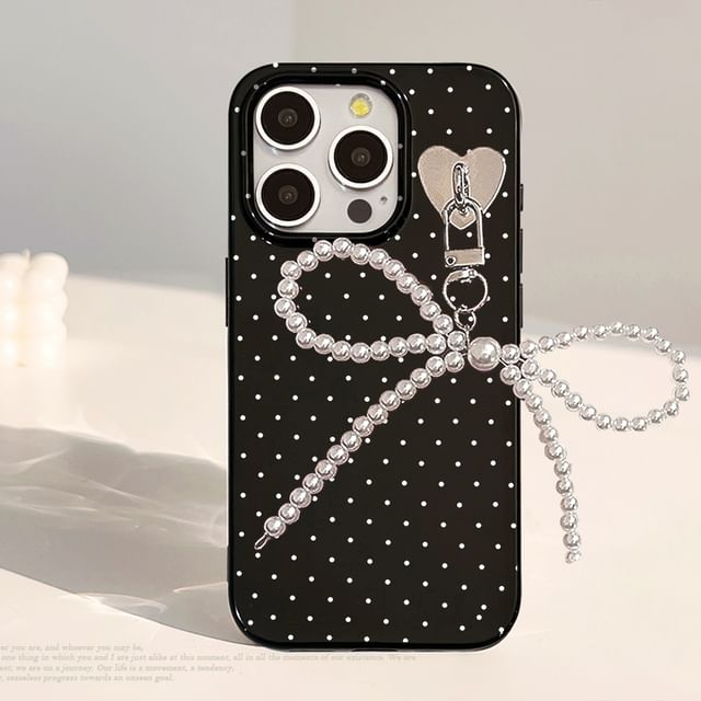Dotted Bow Case Phone Charm