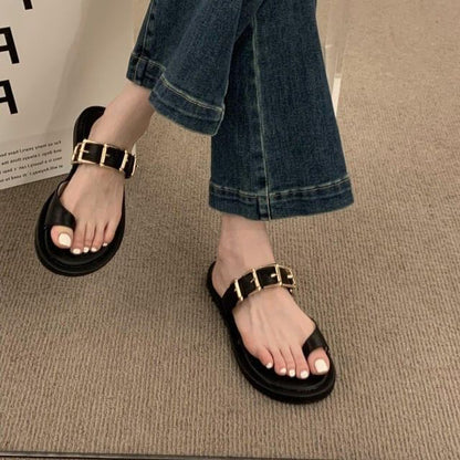 Buckled Toe Loop Sandals