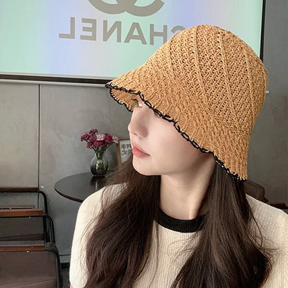 Hat Bucket Contrast Trim Woven