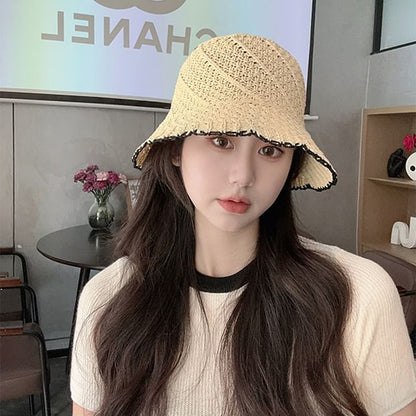 Hat Bucket Contrast Trim Woven