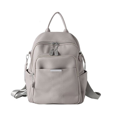 Leather Backpack Faux Multi-Pocket