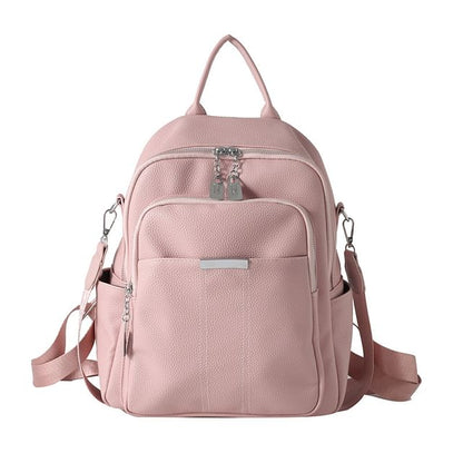 Leather Backpack Faux Multi-Pocket