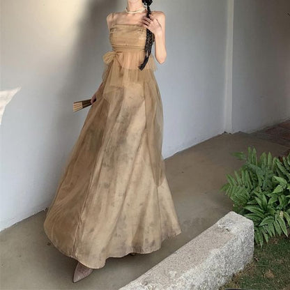 A-Line Mid Camisole Set: Maxi Plain + Rise Top Flowy Skirt