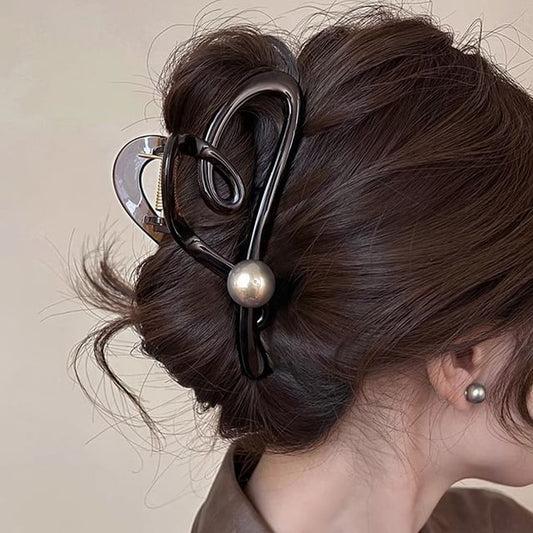 Pearl Heart Claw Hair Faux