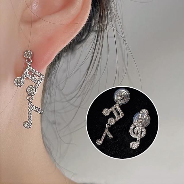 Earring Cuff Rhinestone Music