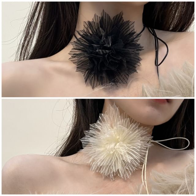 Choker Floral String Fabric