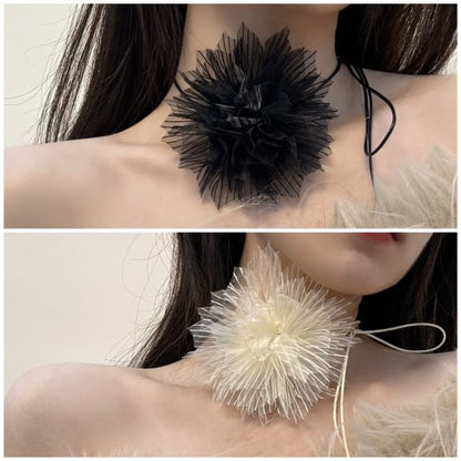 Choker Floral String Fabric