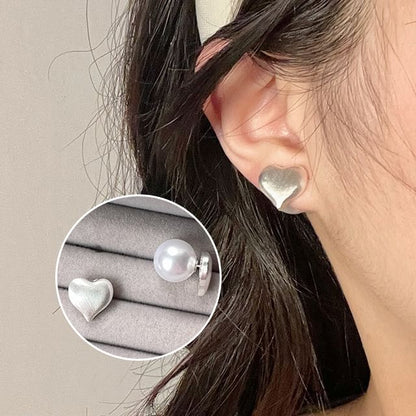 Earring Heart Stud Alloy