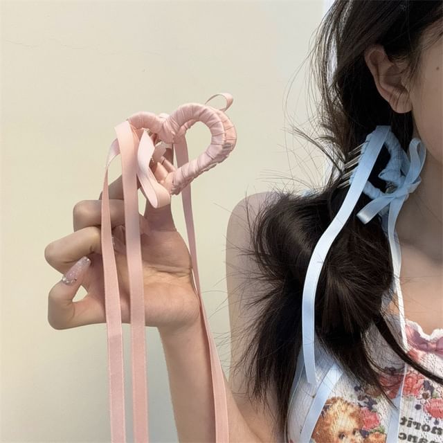 Ribbon Clamp Hair Heart