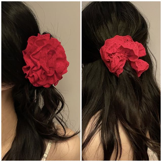 Hair Clamp Scrunchie / Floral Fabric