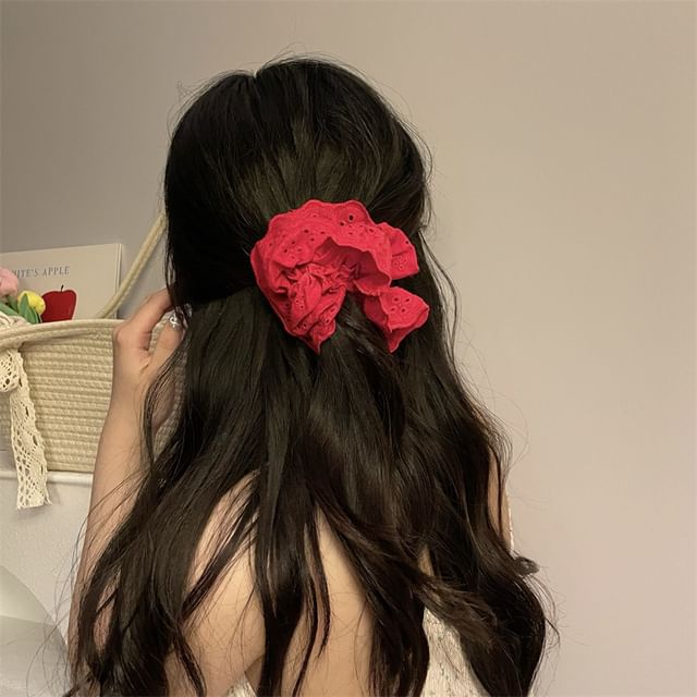 Hair Clamp Scrunchie / Floral Fabric