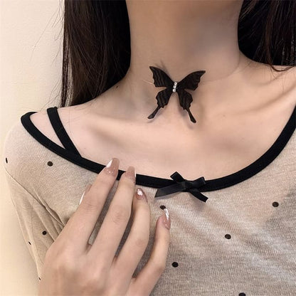 Butterfly Fabric Choker