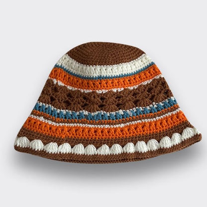 Knit Hat Bucket Striped