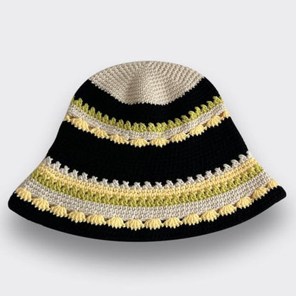 Knit Hat Bucket Striped