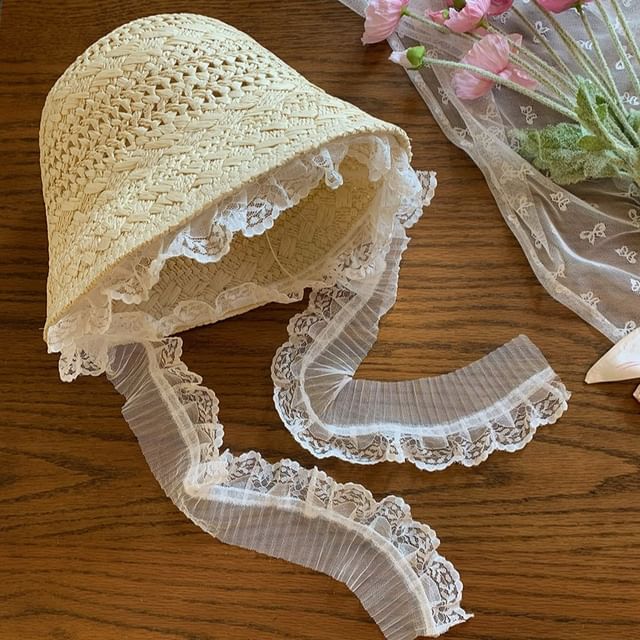 Bucket Lace Hat Trim Straw