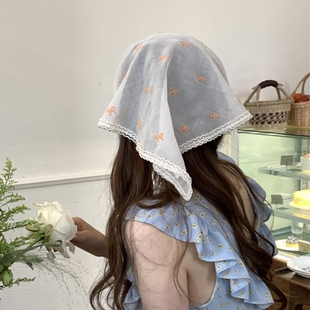 Scarf Designs) Embroidered Lace Triangle Head (Various