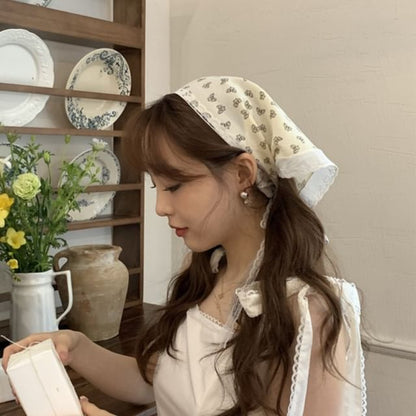 Scarf Designs) Embroidered Lace Triangle Head (Various