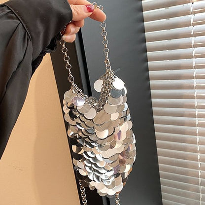 Chain Sequin Strap Bag Crossbody