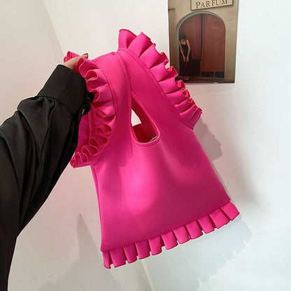 Plain Ruffle Shopper Bag