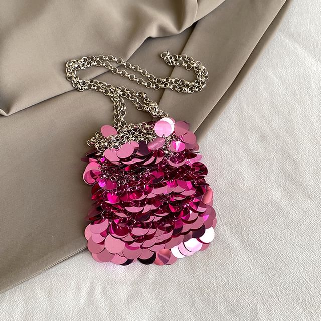 Chain Sequin Strap Bag Crossbody