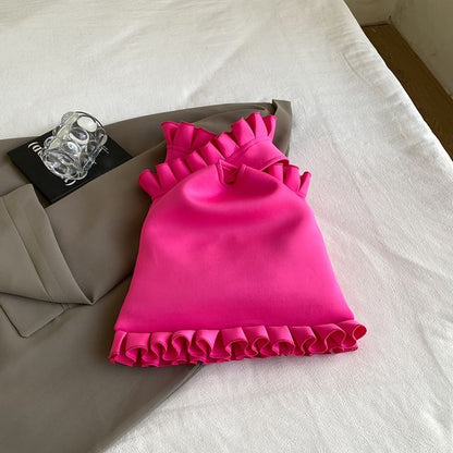 Plain Ruffle Shopper Bag