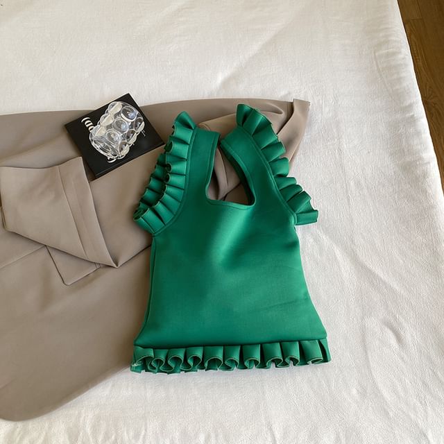 Plain Ruffle Shopper Bag