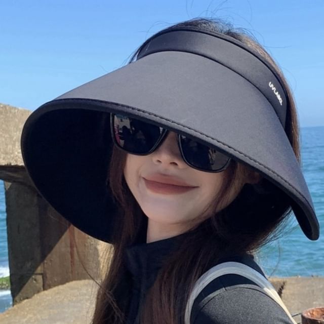 Lettering Brim Wide Hat Sun