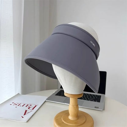 Lettering Brim Wide Hat Sun