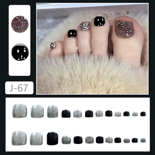 Glitter Press On Toenail