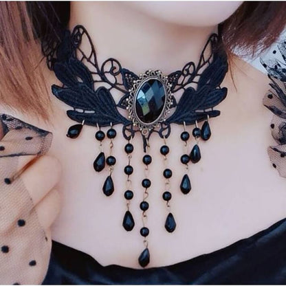 Faux Crystal Lace Necklace