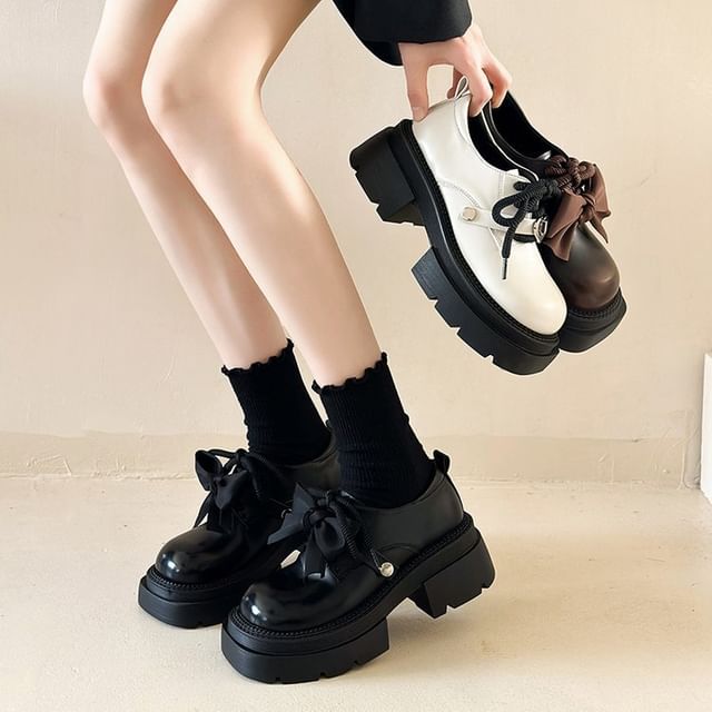 Lace-Up Shoes Derby Platform
