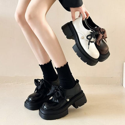 Lace-Up Shoes Derby Platform
