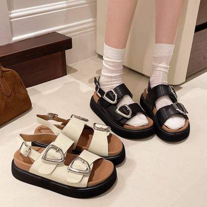 Sandals Platform Slingback Buckled