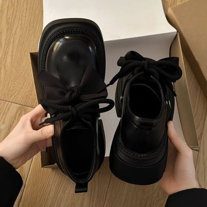 Lace-Up Shoes Derby Platform