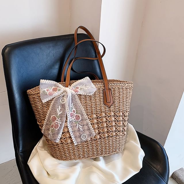 Set: Woven Tote Bag + Scarf