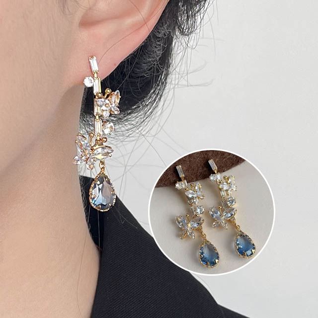 Alloy Butterfly Earring Dangle Rhinestone