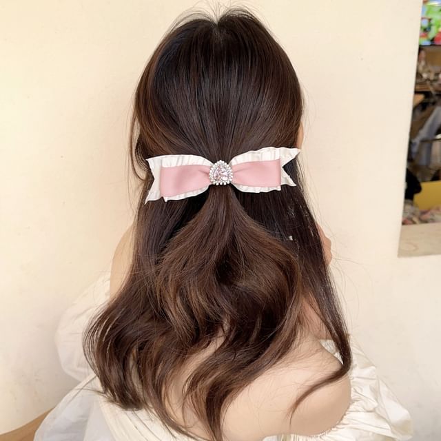 Bow Rhinestone Hair Clip